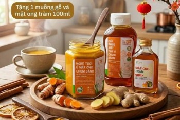 Combo Sành tròn vị: Tặng 1 muỗng gỗ và Mật ong tràm 100ml