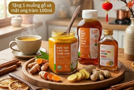 Combo Sành tròn vị: Tặng 1 muỗng gỗ và Mật ong tràm 100ml