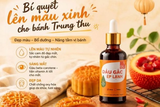 Lên màu xinh cho bánh Trung thu nhờ Dầu gấc ép lạnh