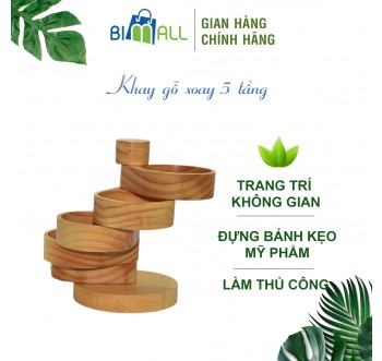 Khay gỗ xoay 5 tầng
